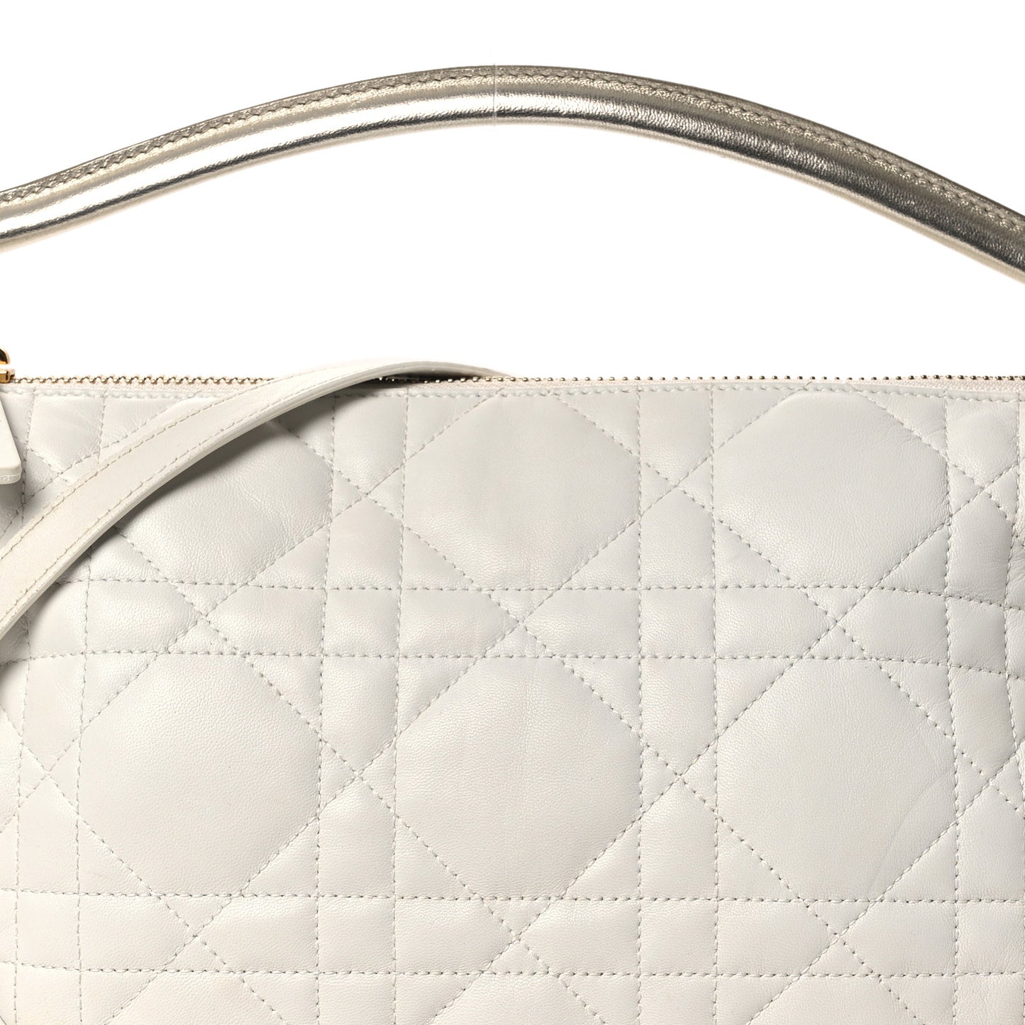 Lambskin Cannage Medium Dior Vibe Hobo Bag Latte