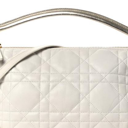 Christian Dior Lambskin Cannage Medium Dior Vibe Hobo Bag Latte 8 of 16