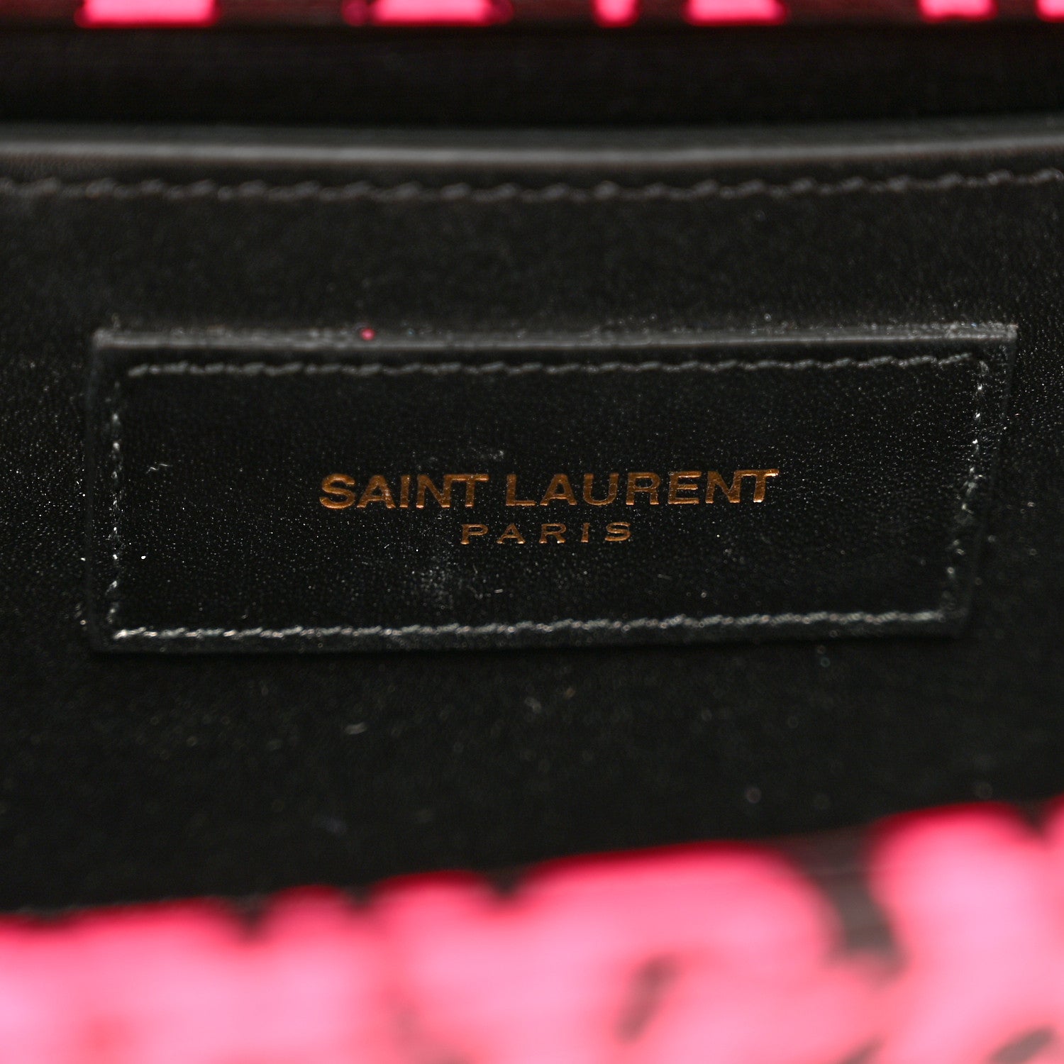 Saint Laurent Calfskin Leopard Small Monogram Kate Satchel Pink Black 7 of 11