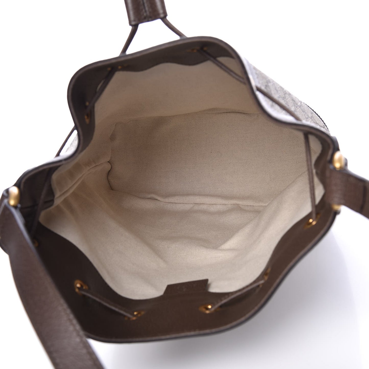 GG Supreme Monogram Web Ophidia Bucket Bag Brown