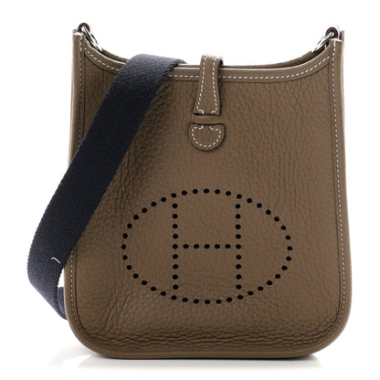 Hermes Taurillon Clemence Evelyne TPM Etoupe Bleu Indigo 1 of 11