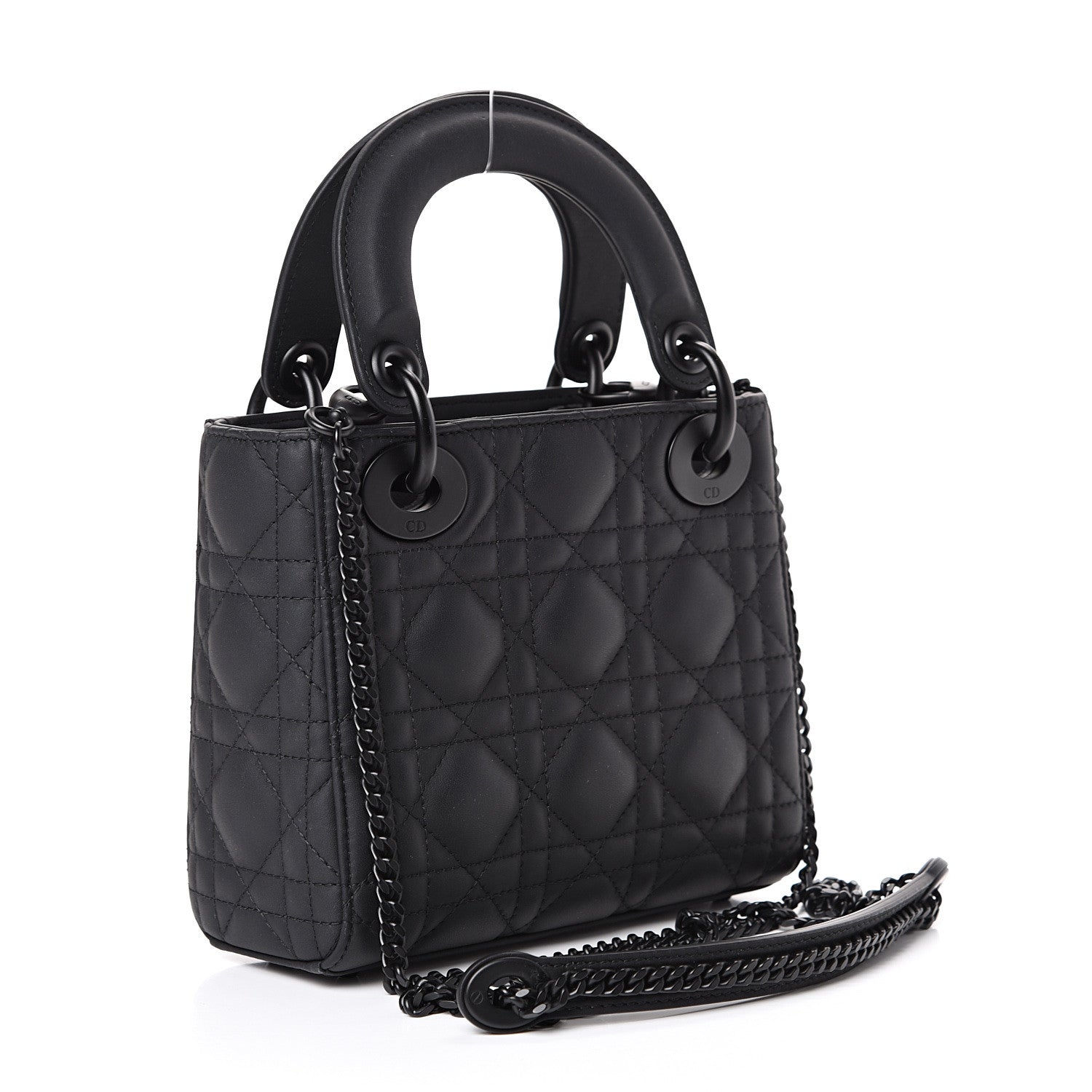 Christian Dior Ultra Matte Calfskin Cannage Mini Lady Dior Black 2 of 11