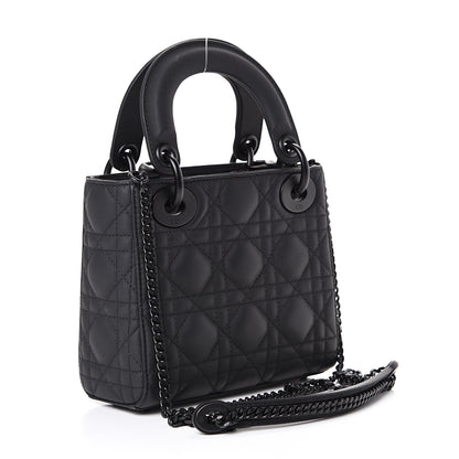 Christian Dior Ultra Matte Calfskin Cannage Mini Lady Dior Black 2 of 11