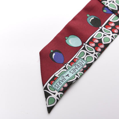 Hermes Silk Parures Des Maharajas Twilly Bordeaux Violet 3 of 4