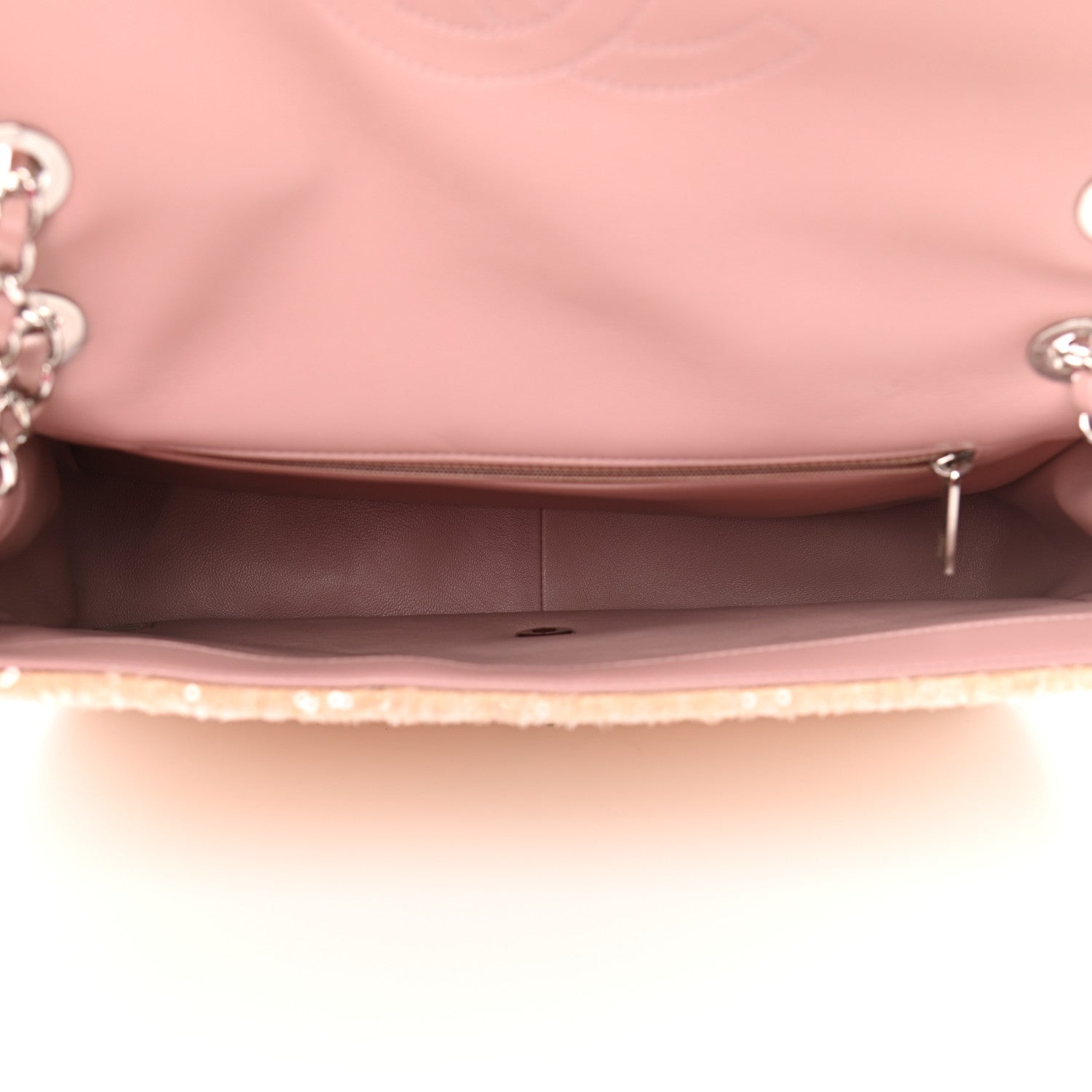 Chanel Sequin Large Waterfall Flap Light Pink Blue Yellow 5 of 10