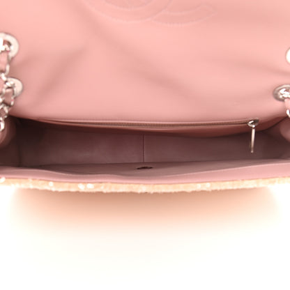 Chanel Sequin Large Waterfall Flap Light Pink Blue Yellow 5 of 10