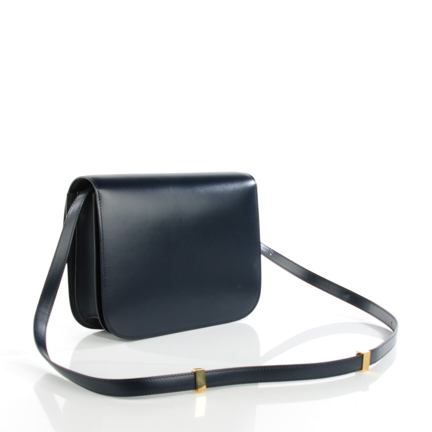 Celine Box Calfskin Medium Classic Box Flap Bag Navy 3 of 8