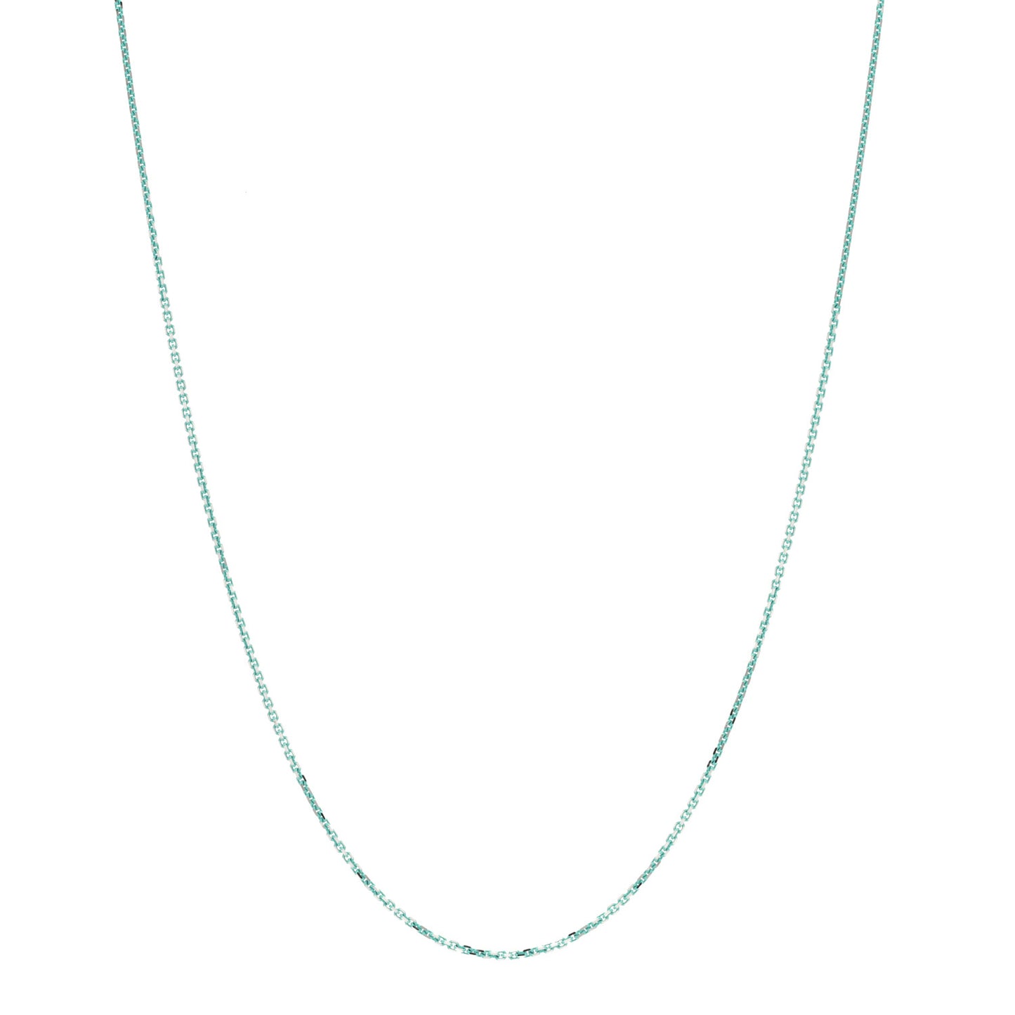 Sterling Silver Enamel 1.75mm Chain Necklace Blue 30"