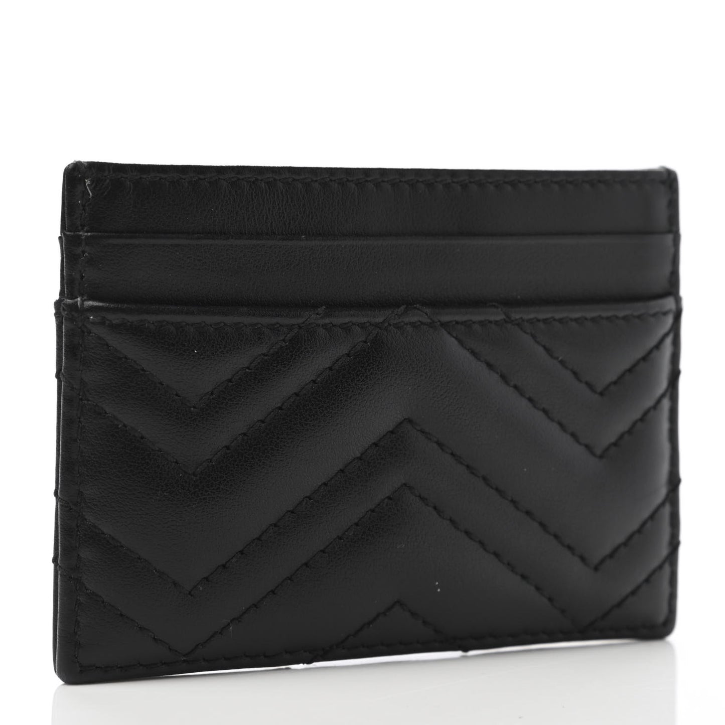 Calfskin Matelasse GG Marmont Card Holder Black