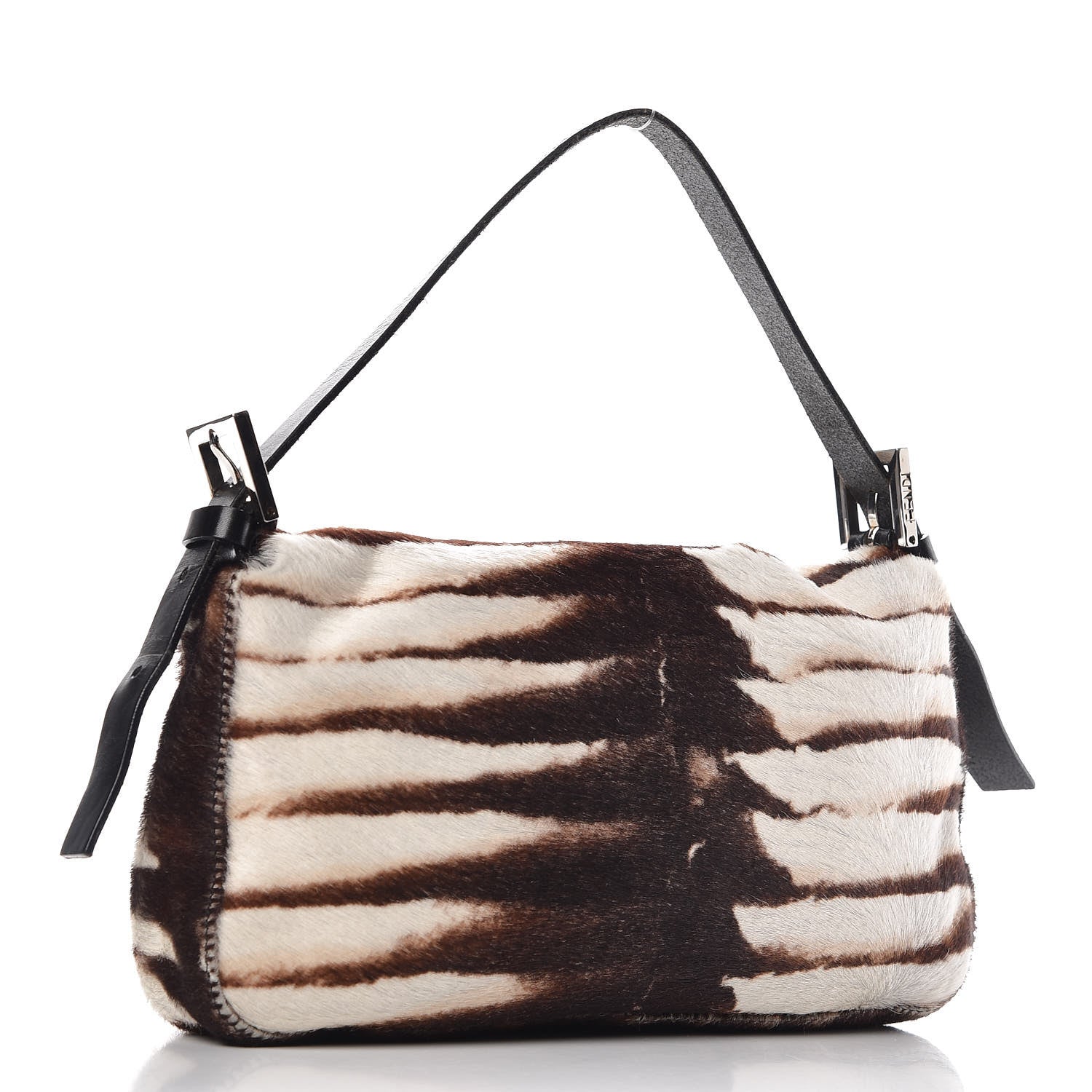 Fendi Calf Hair Zebra Print Baguette Brown 3 of 6