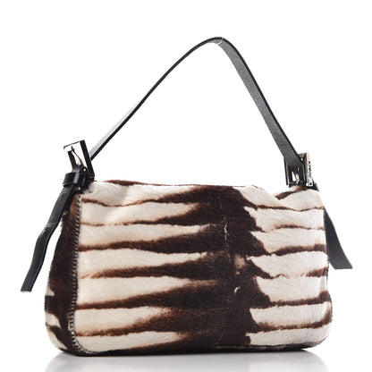 Fendi Calf Hair Zebra Print Baguette Brown 3 of 6