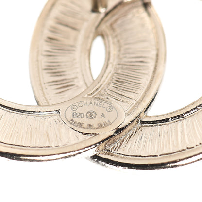 Chanel Crystal Pearl Chain Mania CC Earrings Gold 4 of 5