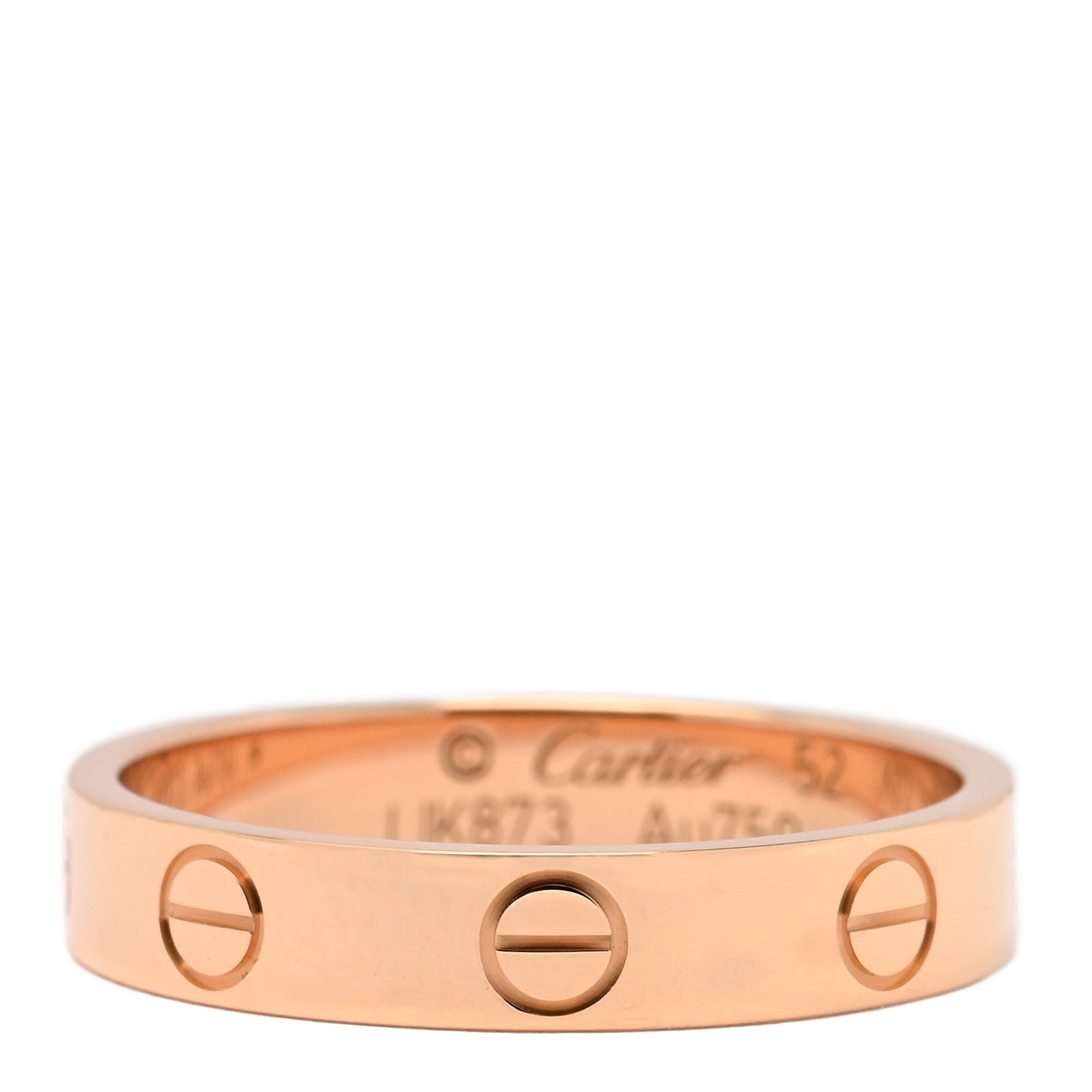 18K Pink Gold 3.5mm LOVE Wedding Band Ring 52 6