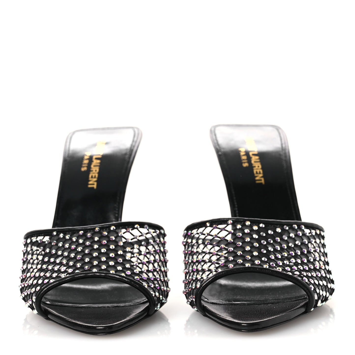 Mesh Strass Giqua 95 Mule Sandals 37.5 Black