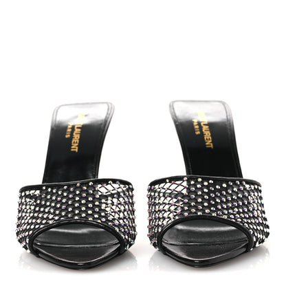 Saint Laurent Mesh Strass Giqua 95 Mule Sandals 37.5 Black 3 of 9