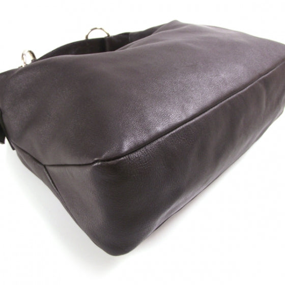 Leather Medium Horsebit Chain Hobo Brown