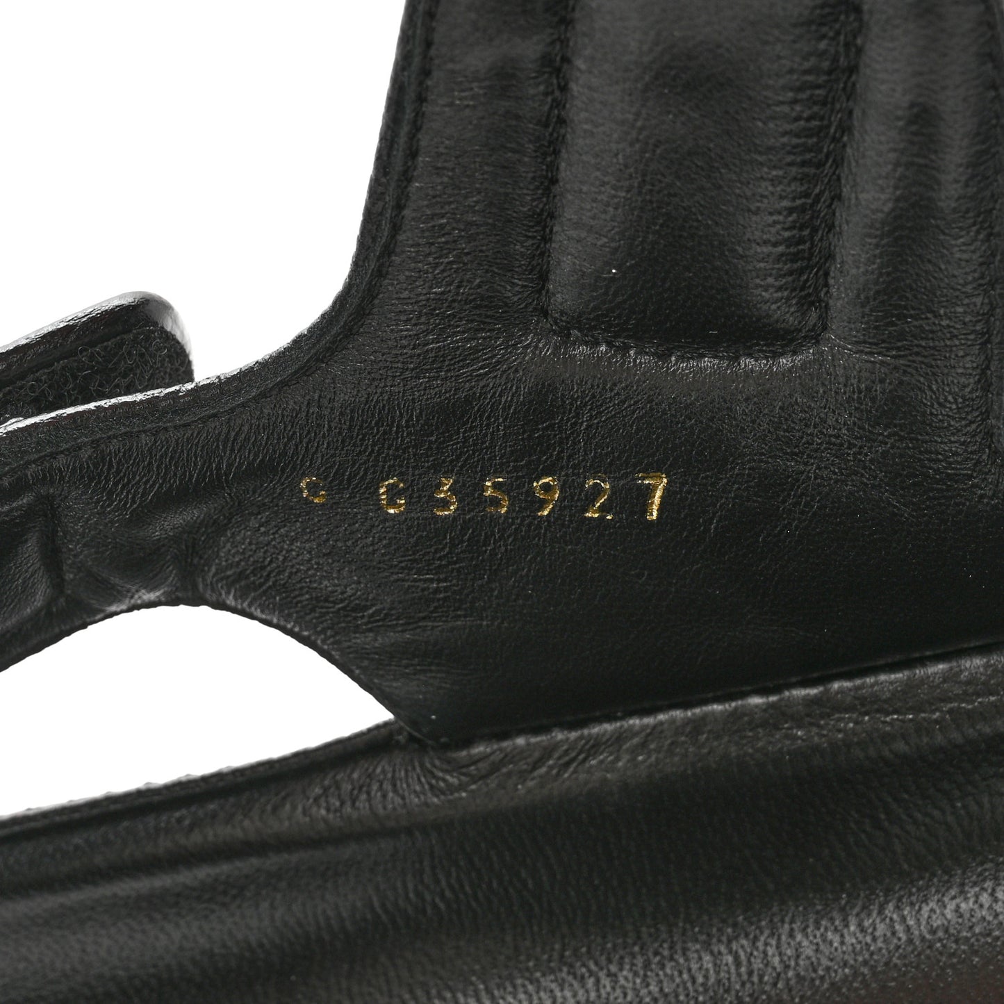 Grained Calfskin Velcro Dad Sandals 38 Black