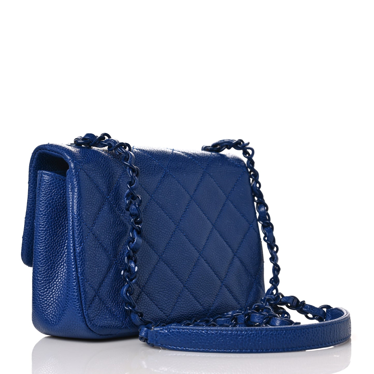 Caviar Quilted Incognito Mini Square Flap Dark Blue