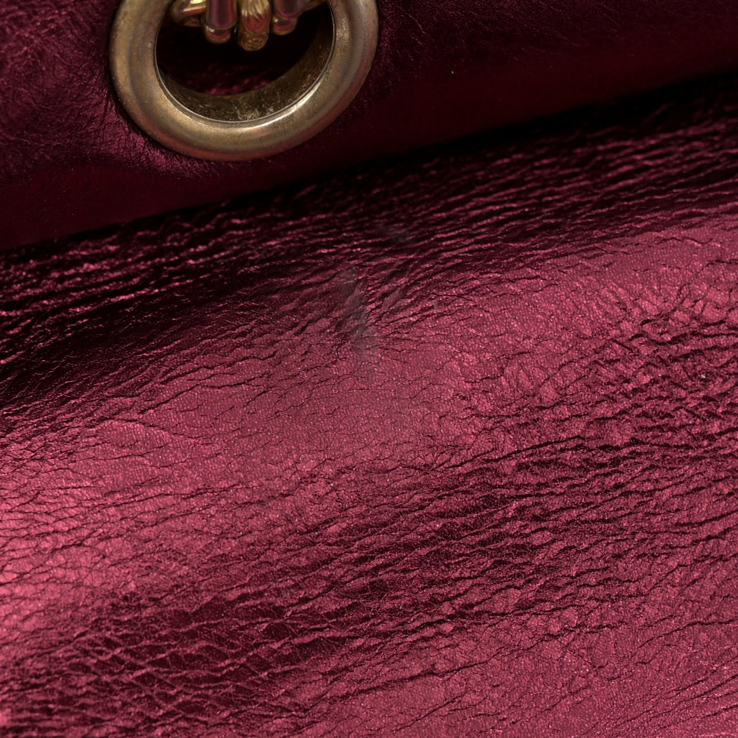 Metallic Aged Calfskin Quilted 2.55 Reissue 227 Flap Dark Red