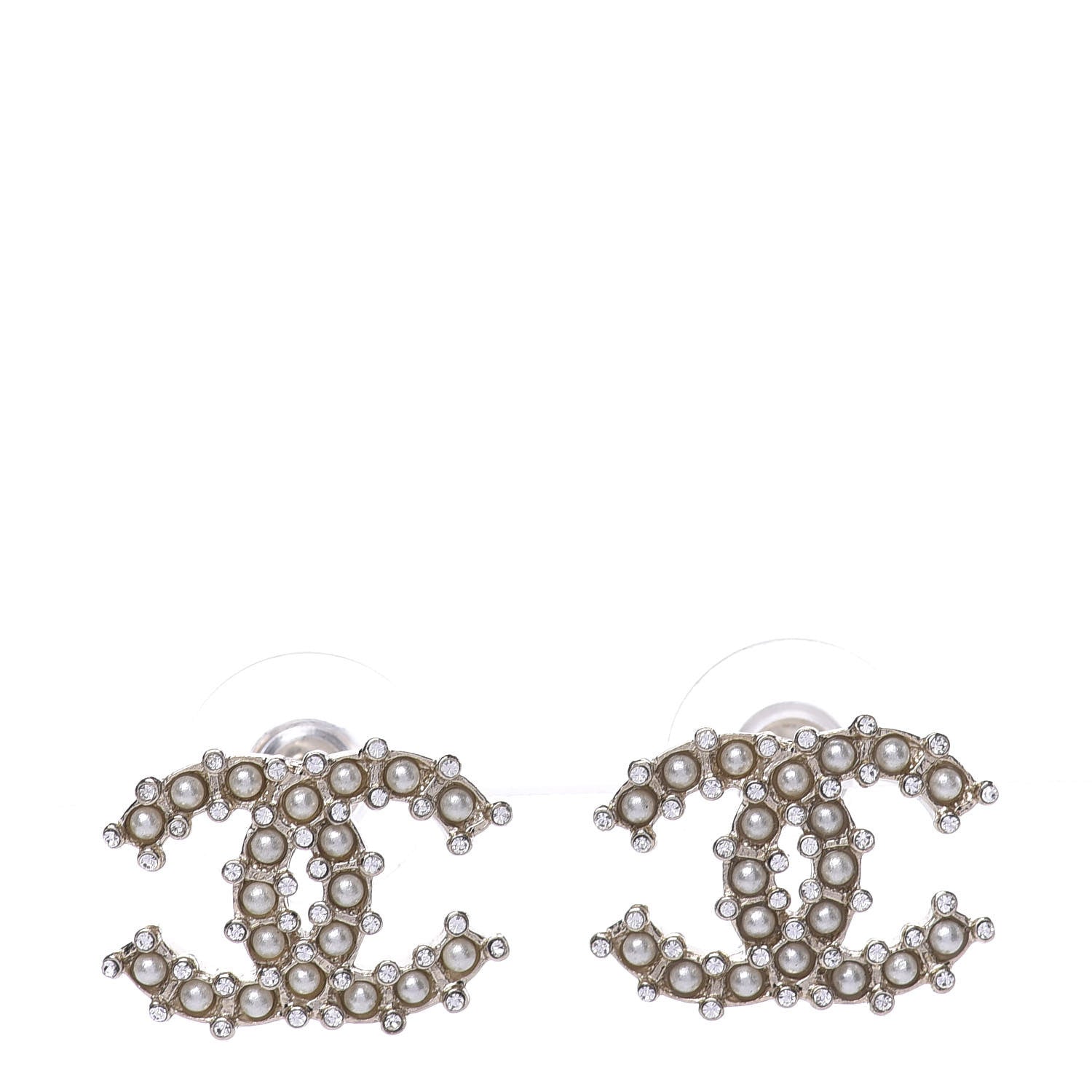 Chanel Pearl CC Earrings Light Gold 1 of 5