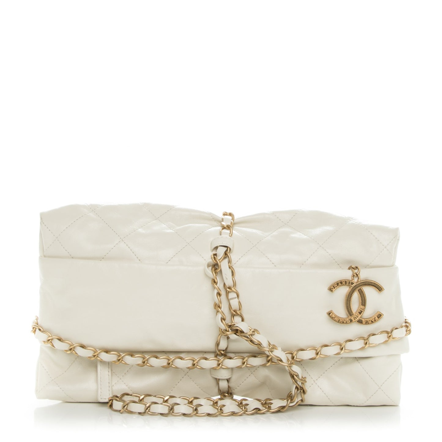 Calfskin Quilted Baluchon White