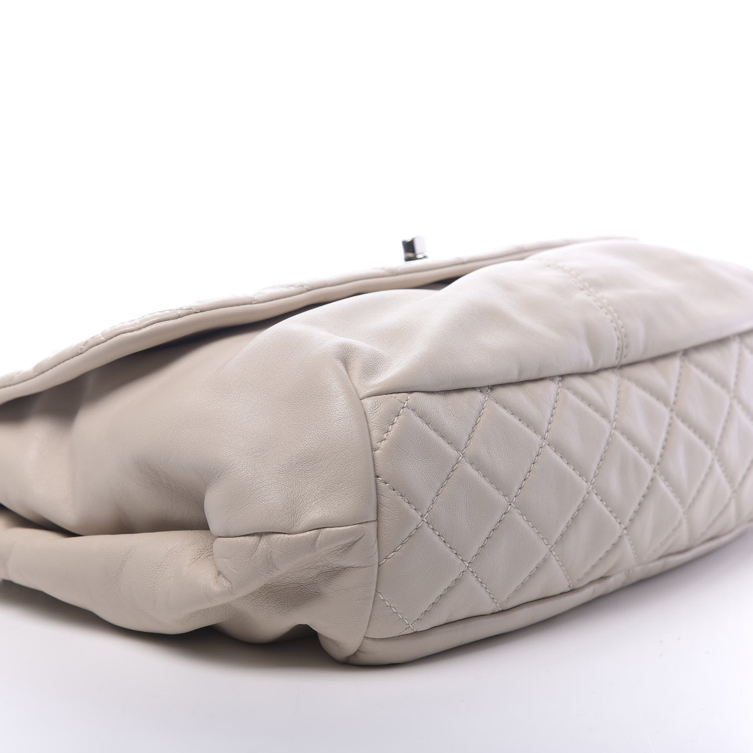 Chanel Calfskin Quilted Large Trianon Messenger Flap Light Beige 8 of 11