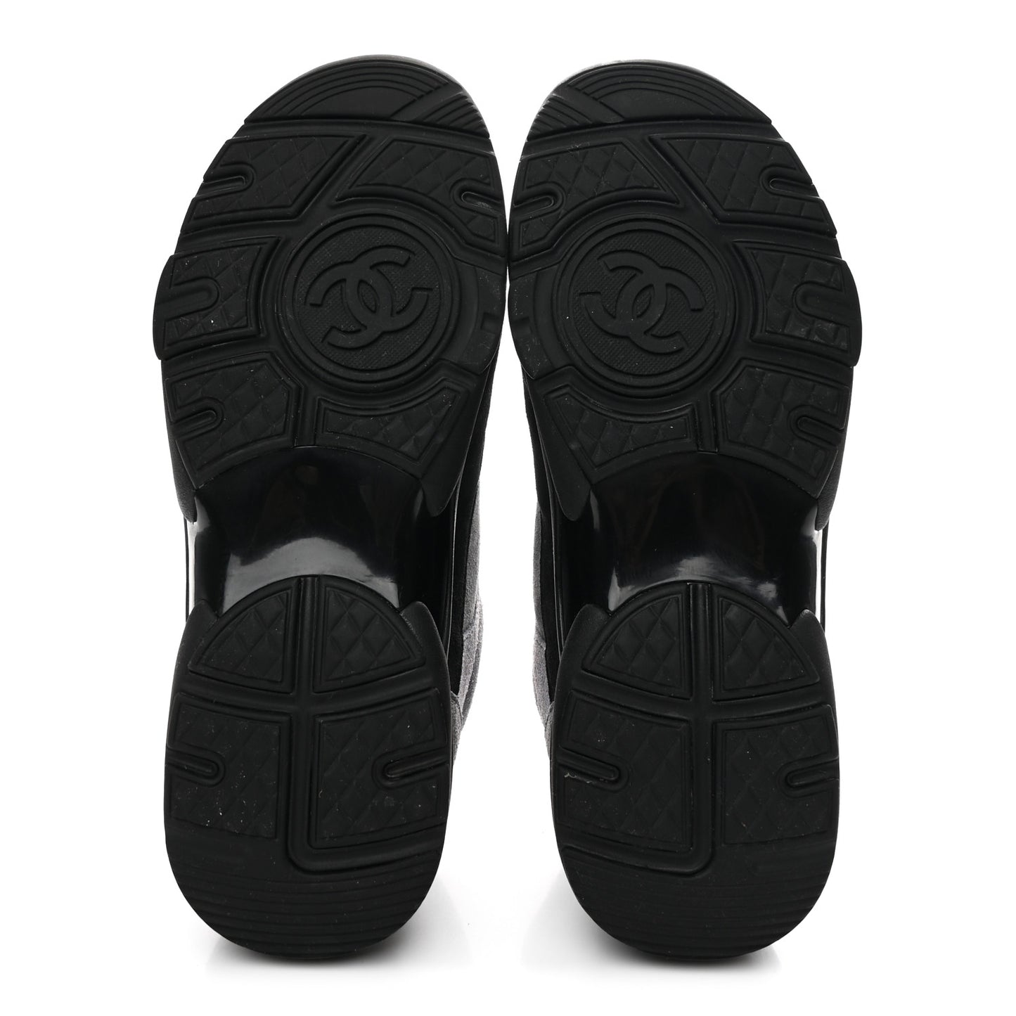 Suede Calfskin CC Sneakers 36.5 Black Grey