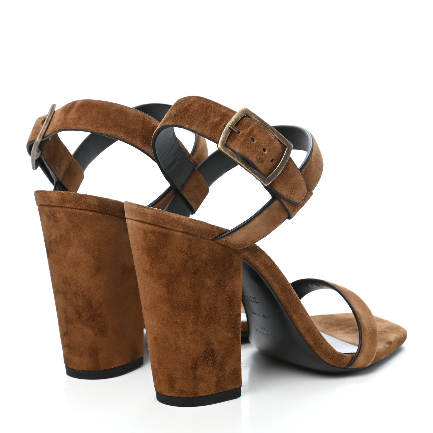 Saint Laurent Suede Oak 100 Ankle Strap Sandals 37.5 Land 4 of 8