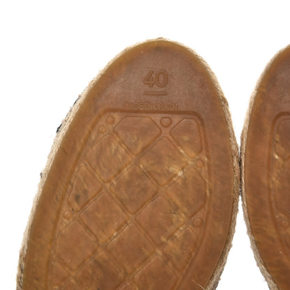 Chanel Crackled Calfskin High Top Espadrilles 40 Light Beige Black 7 of 12