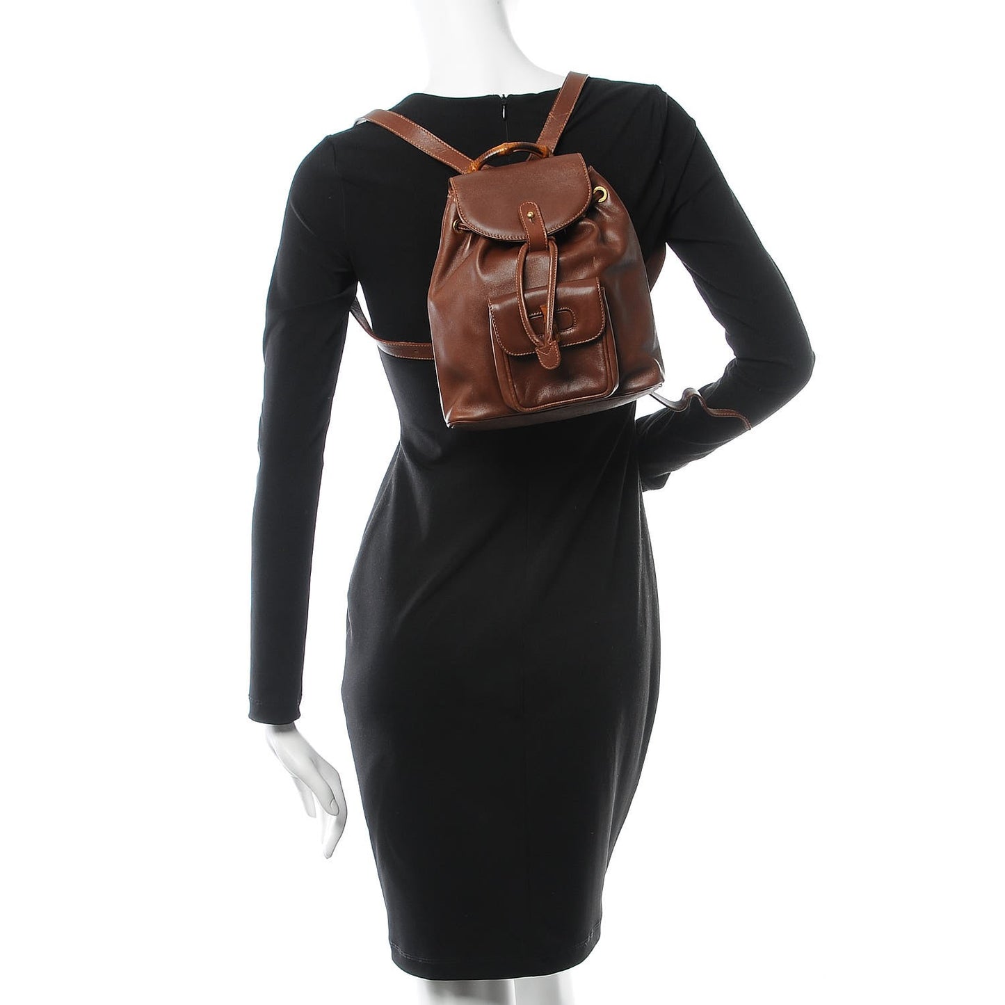 Calfskin Bamboo Backpack Brown