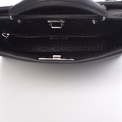 Fendi Vitello Grace FF 1974 Embossed Large Peekaboo Iconic Fit Satchel Black 5 of 15