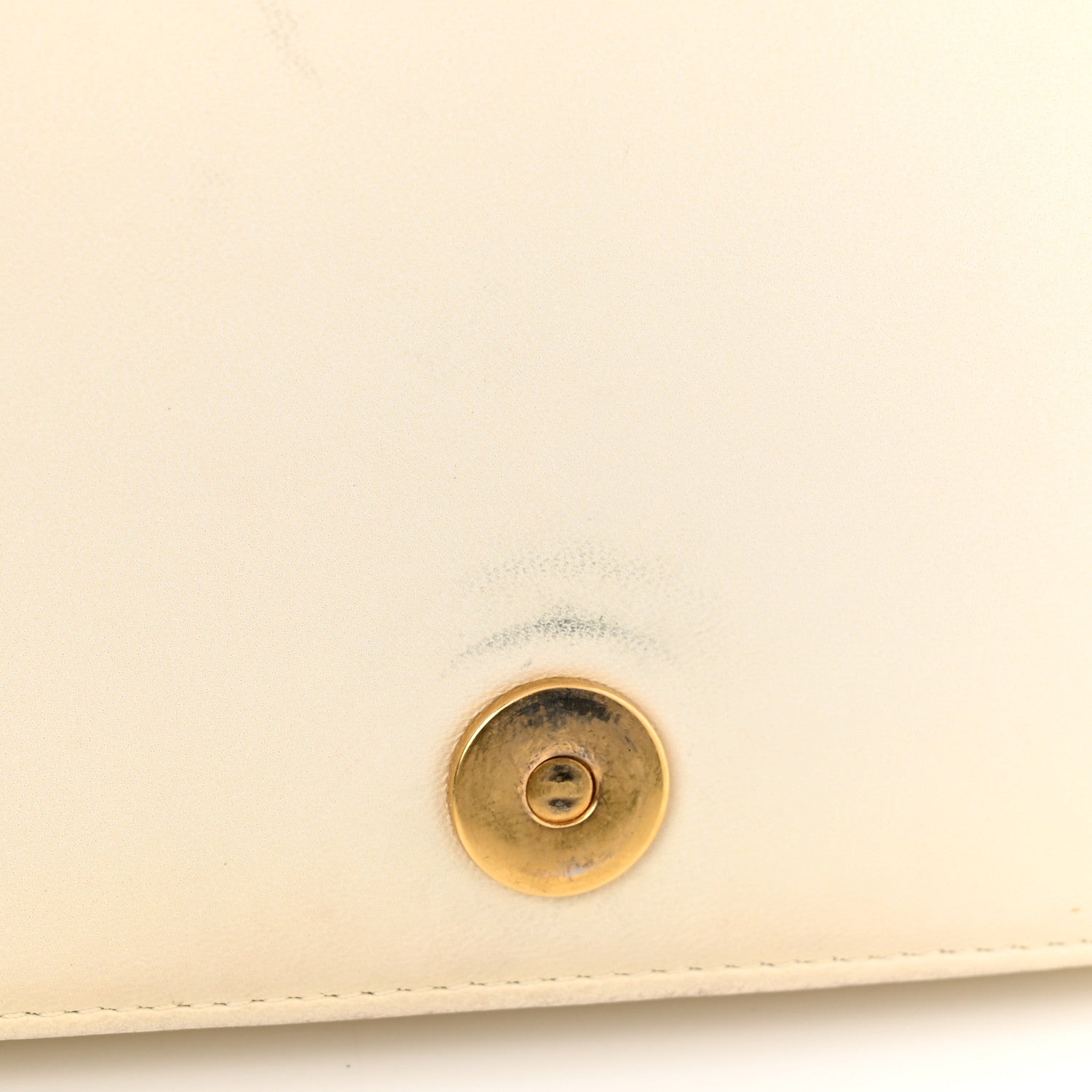 Christian Dior Lambskin Studded Diorama Wallet on Chain Pouch Off White 10 of 17