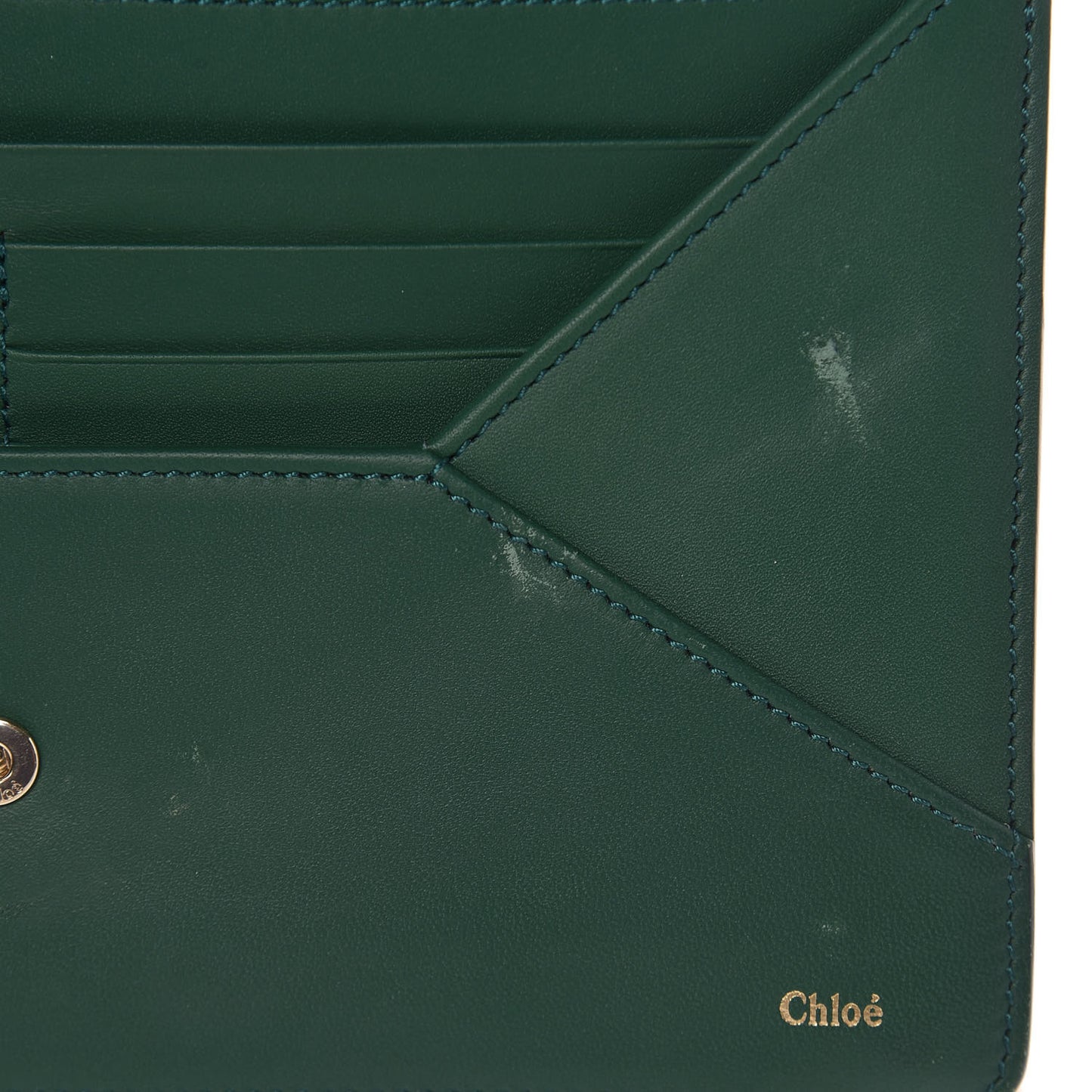 Calfskin Chain Wallet Green