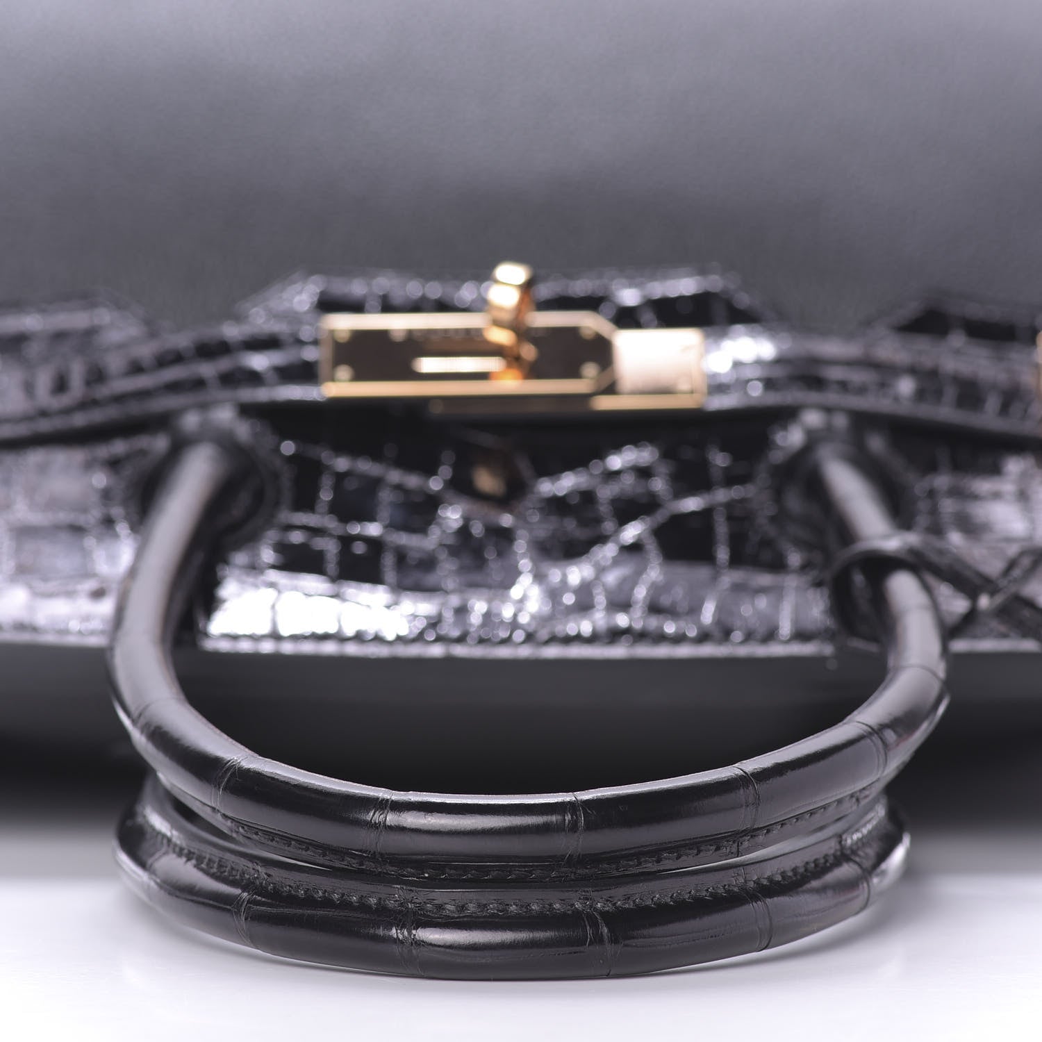 Hermes Taurillon Novillo Shiny Niloticus Crocodile Birkin Touch 30 Black 12 of 32