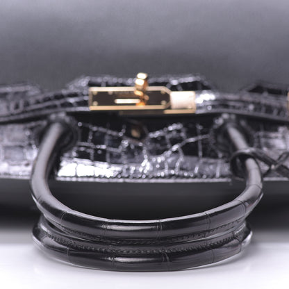 Hermes Taurillon Novillo Shiny Niloticus Crocodile Birkin Touch 30 Black 12 of 32