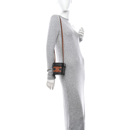 Celine Triomphe Canvas Calfskin Small Cuir Triomphe Box Tan 3 of 10