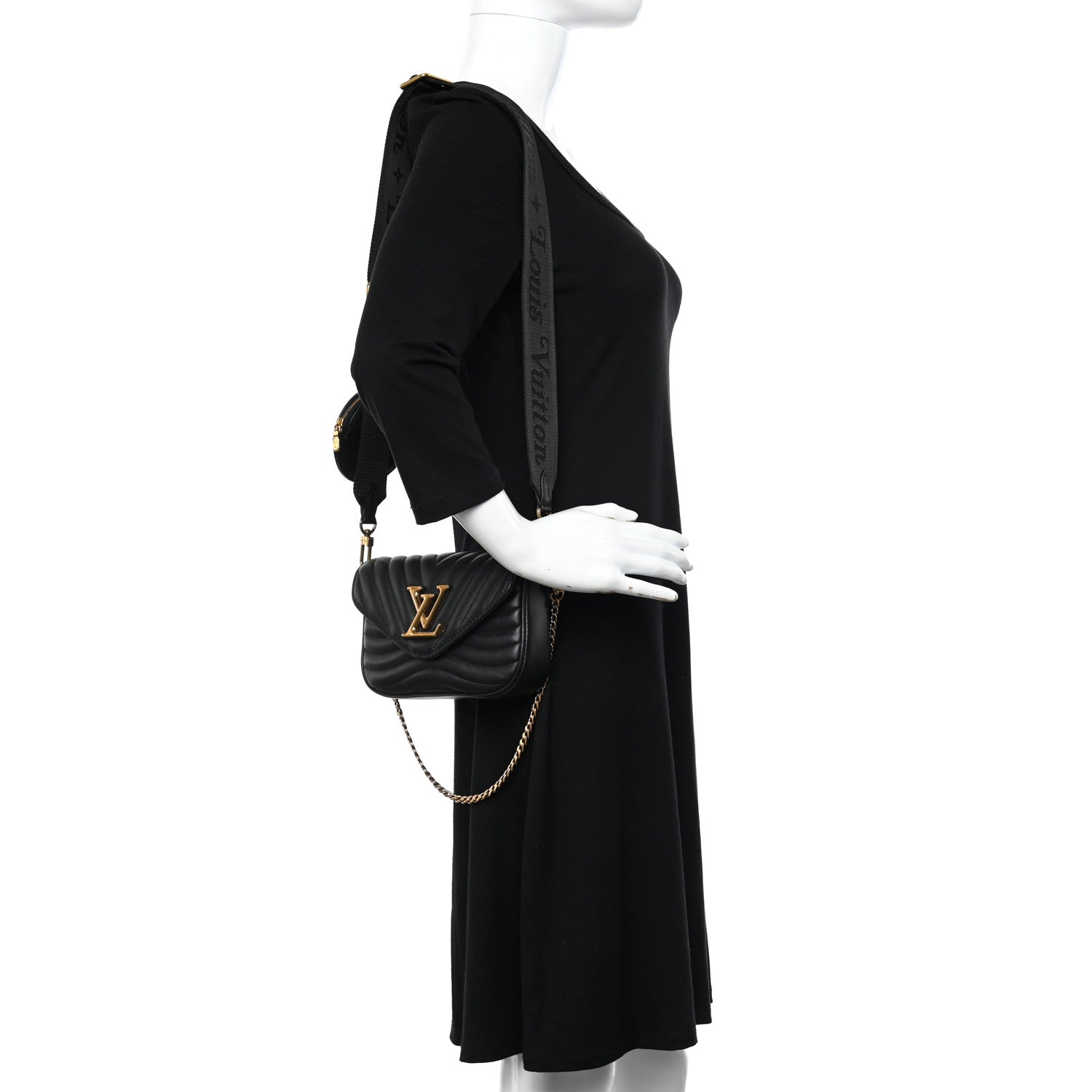 Louis Vuitton Calfskin New Wave Multi Pochette Black 2 of 12