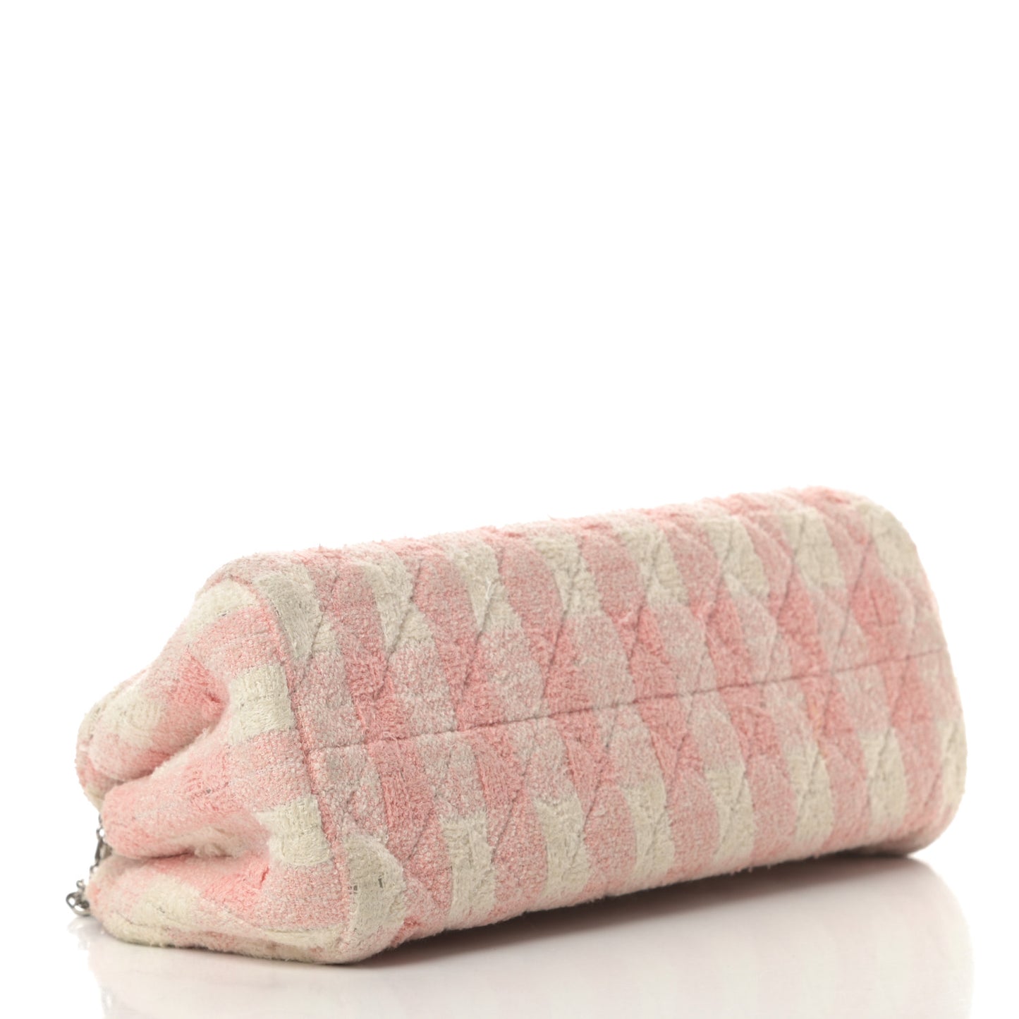 Tweed Quilted Small Just Mademoiselle Bowling Bag Pink White
