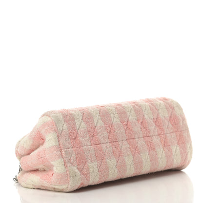 Chanel Tweed Quilted Small Just Mademoiselle Bowling Bag Pink White 4 of 12