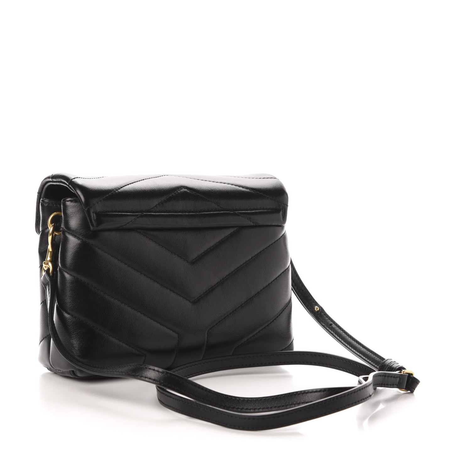 Calfskin Y Quilted Monogram Toy Loulou Crossbody Bag Black