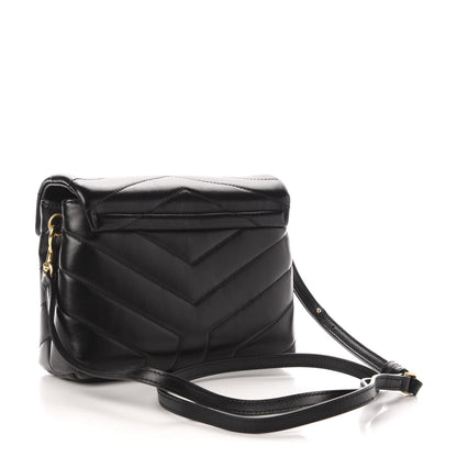 Saint Laurent Calfskin Y Quilted Monogram Toy Loulou Crossbody Bag Black 3 of 13