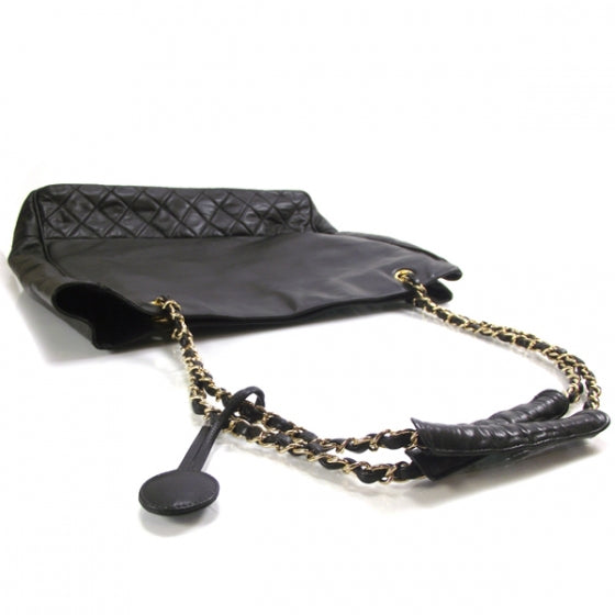 Lambskin Shopping Tote Black