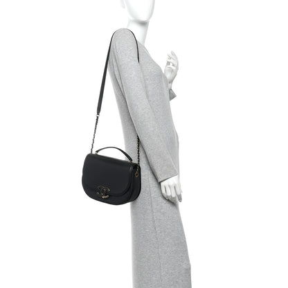 Chanel Shiny Calfskin Goatskin Quilted Medium Coco Curve Messenger Flap Black 2 of 13