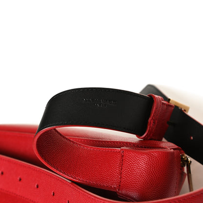 Saint Laurent Grain De Poudre Monogram Belt Bag Rouge Eros 12 of 14