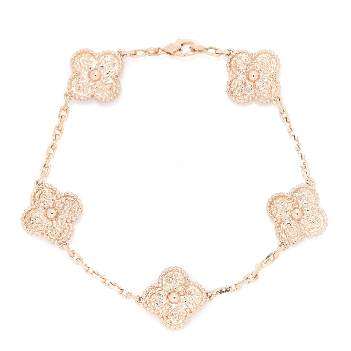 18K Rose Gold 5 Motifs Vintage Alhambra Bracelet