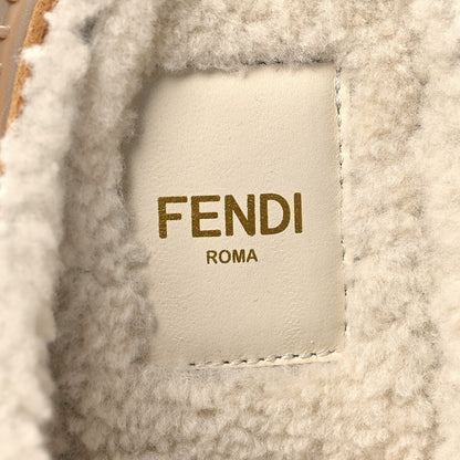 Fendi Suede Shearling Clogs 36.5 Caramello Latte 9 of 9