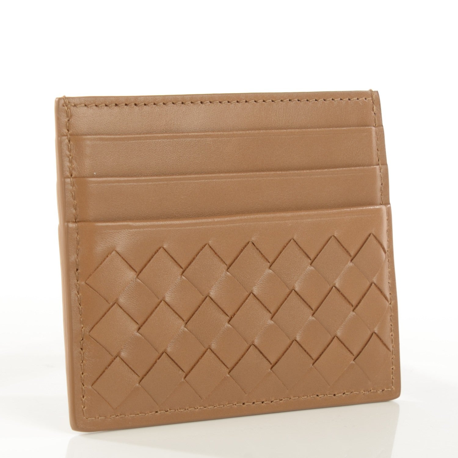 Bottega Veneta Nappa Intrecciato Card Case Camel 3 of 8