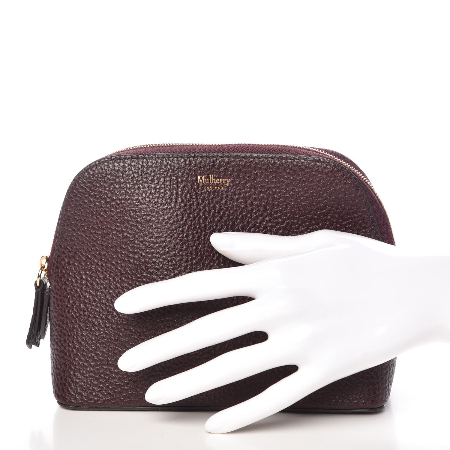 Mulberry Natural Grain Leather Cosmetic Pouch Oxblood 2 of 10