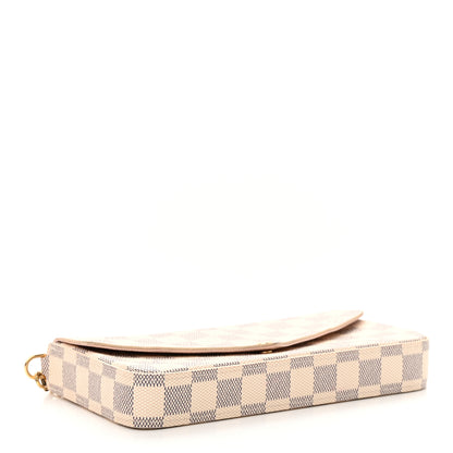 Louis Vuitton Damier Azur Pochette Felicie Chain Wallet Rose Ballerine 5 of 13