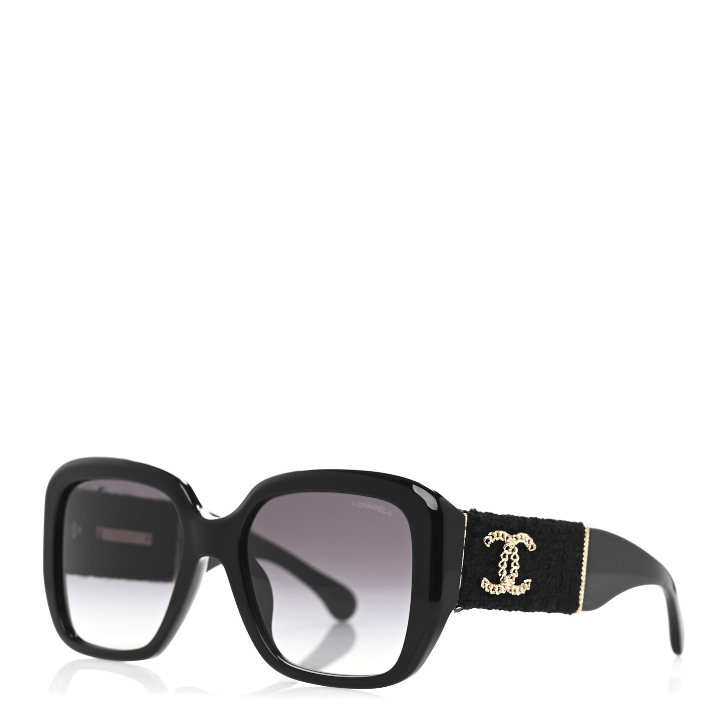 Acetate Tweed Square Sunglasses 5512 Black
